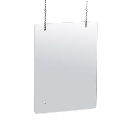 Azar Displays Hanging Clear Acrylic Plexiglass Shield Cashier PPE 23.5"x31.5", PK2 179964-100